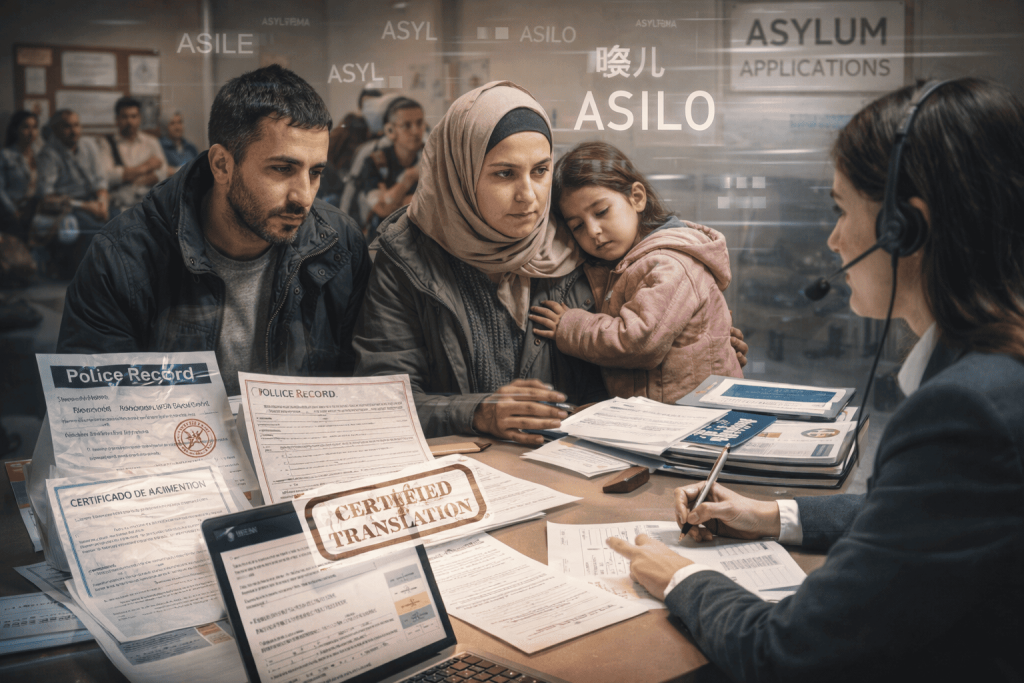 Asylum application support in process
