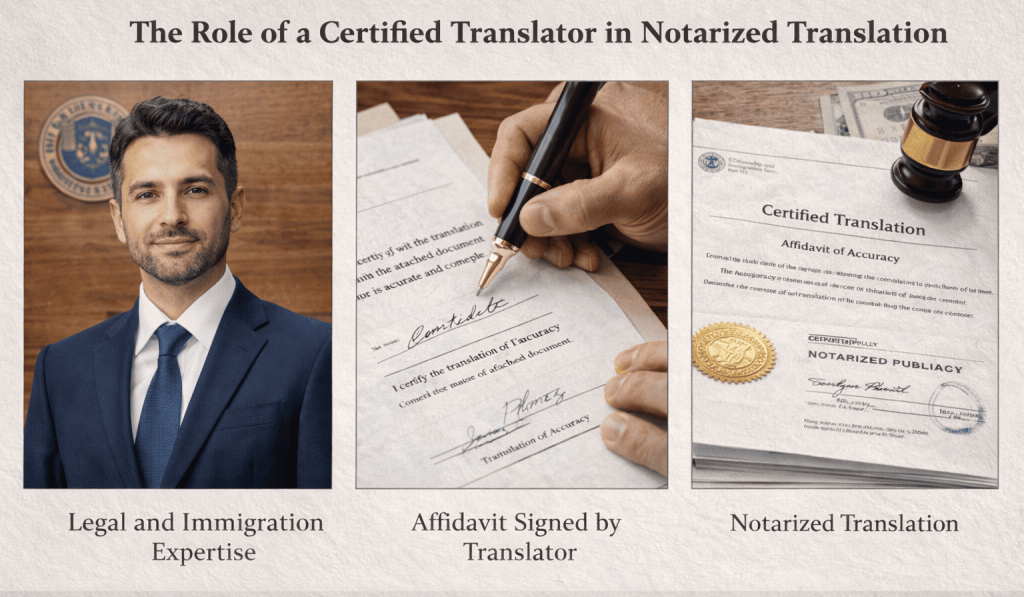 The certified translator and notarized document process