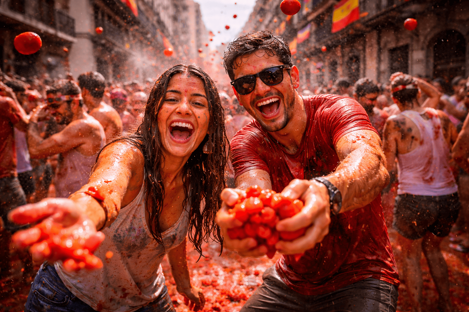 Tomato fight fun at La Tomatina