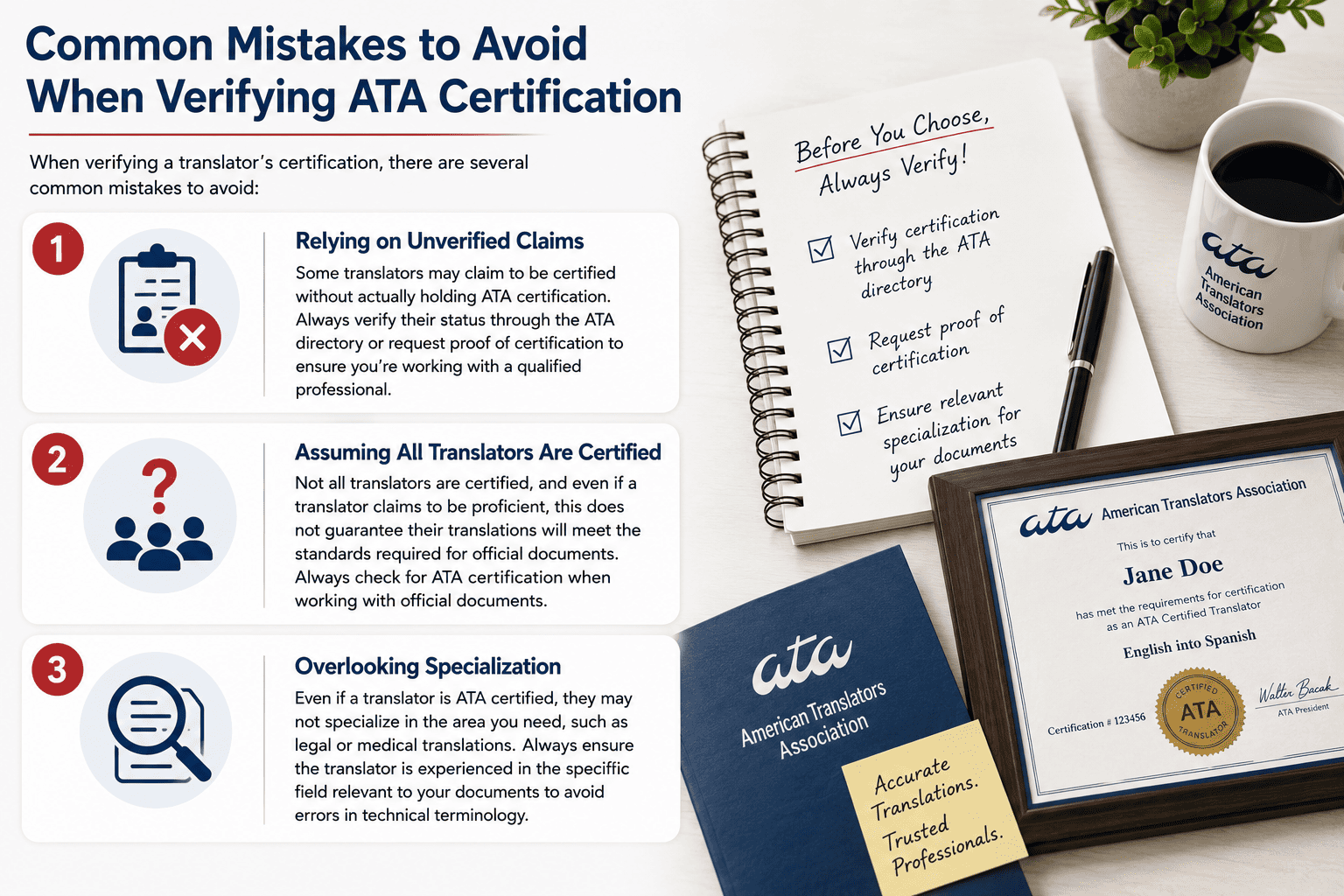 Common mistakes when verifying ATA certification