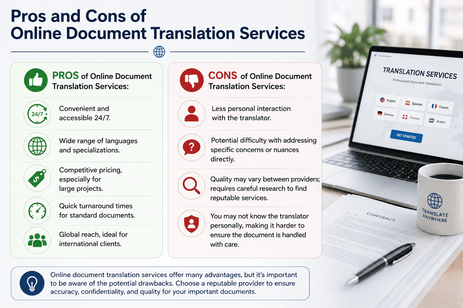 Pros and cons of translation services